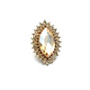 Wholesale Alloy Oval Retro Fashion Exaggerated Luxury Geometric Diamond Open Ring For Unisex And Women