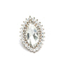 Wholesale Alloy Oval Retro Fashion Exaggerated Luxury Geometric Diamond Open Ring For Unisex And Women
