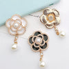 Wholesale Alloy Pearl Camellia Pendant Dripping Oil Jewelry Accessories For Mobile Phone Shell Decoration