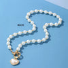 Wholesale Alloy Pearl Chain Necklace With Diamond And Geometric Design For Women French Retro Style