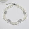 Wholesale Alloy Pearl Diamond Multi Layer Clavicle Necklace For Women With Geometric Style And Electroplating Treatment