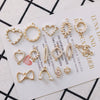 Wholesale Alloy Pearl Diamond Round Heart Double Hanging Earrings Jewelry Accessories