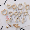 Wholesale Alloy Pearl Diamond Round Heart Double Hanging Earrings Jewelry Accessories