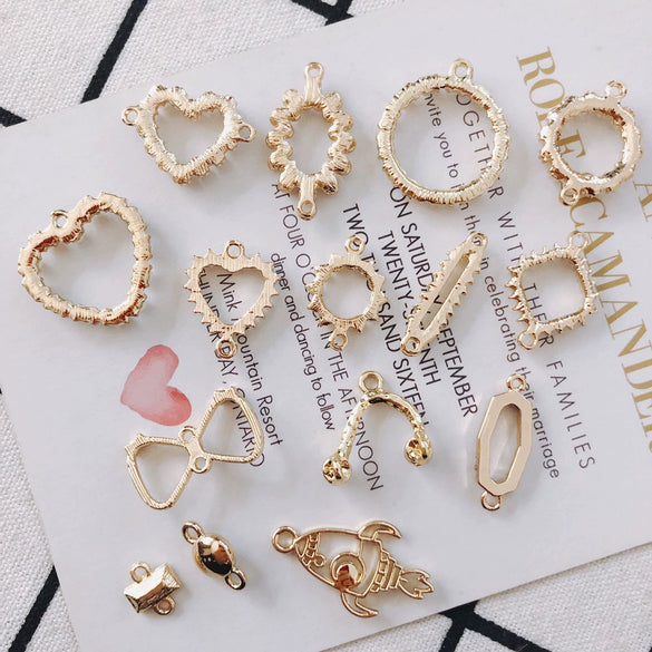 Wholesale Alloy Pearl Diamond Round Heart Double Hanging Earrings Jewelry Accessories