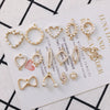 Wholesale Alloy Pearl Diamond Round Heart Double Hanging Earrings Jewelry Accessories