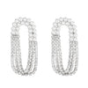Wholesale Alloy Pearl Geometric Style Long Tassel Earrings For Women With Electroplating