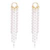 Wholesale Alloy Pearl Geometric Style Long Tassel Earrings For Women With Electroplating