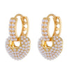 Wholesale Alloy Pearl Geometric Style Long Tassel Earrings For Women With Electroplating