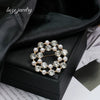 Wholesale Alloy Pearl Hollow Drill Geometric Constellation Electroplated Brooch For Women