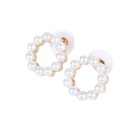 Wholesale Alloy Pearl Inlaid Geometric Earrings For Women