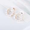 Wholesale Alloy Pearl Inlaid Geometric Earrings For Women