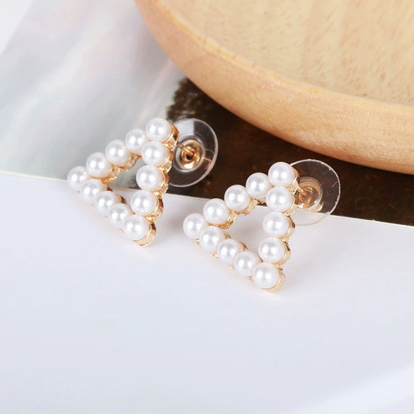 Wholesale Alloy Pearl Inlaid Geometric Earrings For Women