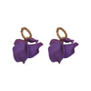 Wholesale Alloy Petal Earrings With Flowers Pattern And Baking Paint Treatment For Women French Retro Style