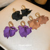 Wholesale Alloy Petal Earrings With Flowers Pattern And Baking Paint Treatment For Women French Retro Style