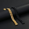 Wholesale Alloy Plated 18K Real Gold Exaggerated Rhombus Men's Electroplated Double Buckle Bracelet