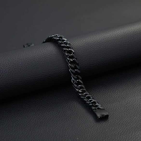 Wholesale Alloy Plated 18K Real Gold Exaggerated Rhombus Men's Electroplated Double Buckle Bracelet