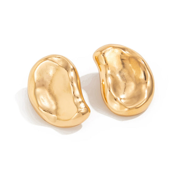 Wholesale Alloy Pleated Geometric Cut Out Spiral Flower Design Electroplated Women's Earrings