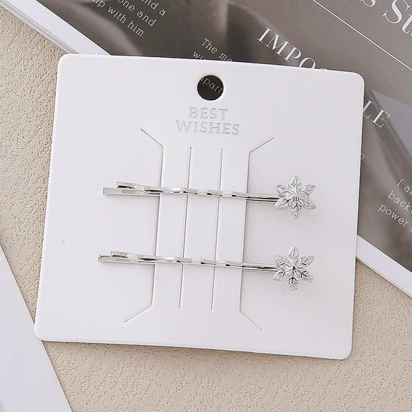 Wholesale Alloy Princess Style Planet Pearl Moon Snowflake Flower One Word Clip Hairpin With Electroplating