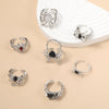 Wholesale Alloy Punk Style Irregular Spider Opening Ring Set For Women With Electroplating And Geometric Animal Zodiac Patterns