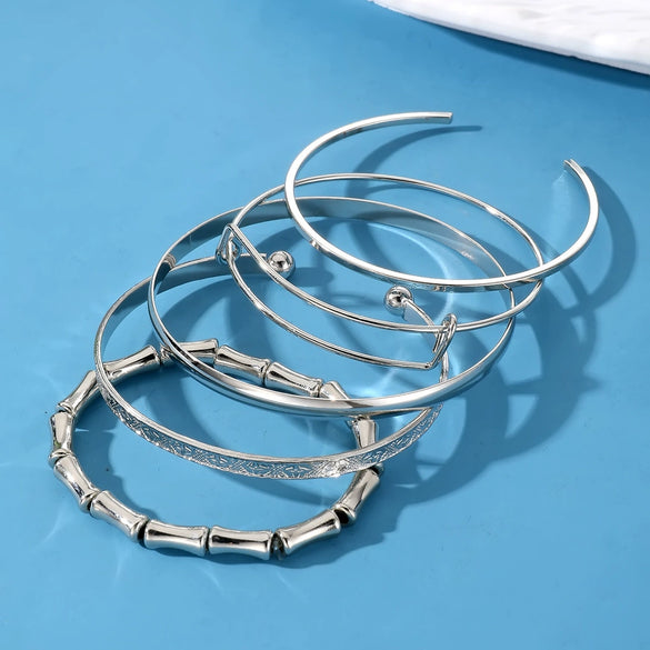 Wholesale Alloy Punk Vintage Geometric Twist And Glow Bracelet With Electroplating