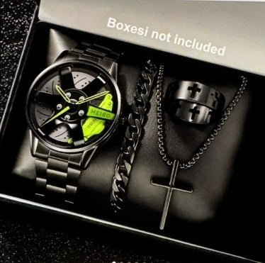 Wholesale Alloy Quartz Watch For Men With Round Dial And Wheel Shape Business Style