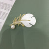 Wholesale Alloy Resin Feather Pearl Corsage Brooch With Wheat Ears Pattern For Women