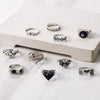 Wholesale Alloy Retro Animal Geometric Ring With Poker Card Pattern Electroplating For Women