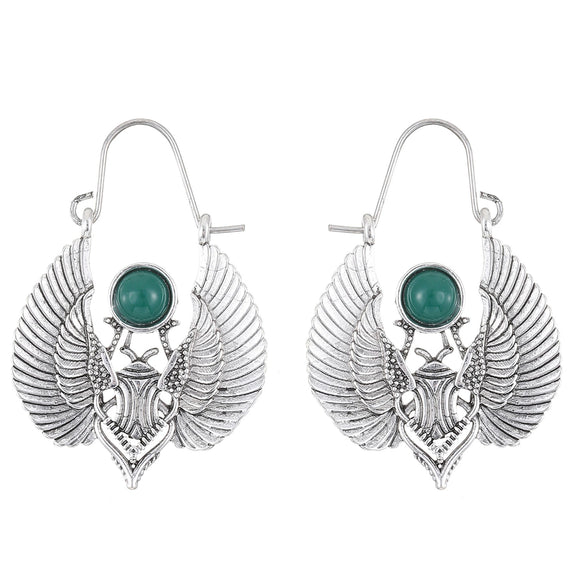 Wholesale Alloy Retro Animal Zodiac Sacred Wings Moth Earrings For Women With Electroplating
