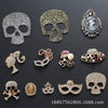 Wholesale Alloy Retro Antique Skull Head Accessories Gun Black Ghost Head Mask Electroplated Mobile Phone Case Jewelry Materials