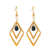 Wholesale Alloy Retro Diamond Geometric Black Water Drop Hollow Rhinestone Women's Earrings With Electroplating
