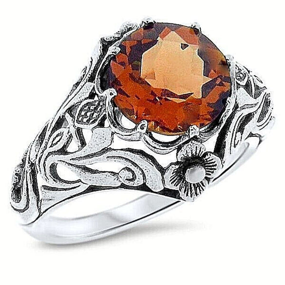 Wholesale Alloy Retro Floral Geometric Matte Coated Electroplated Ring For Women