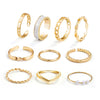 Wholesale Alloy Retro Geometric Animal Style Oil Dripping Butterfly Ring Set With Electroplating For Women