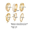 Wholesale Alloy Retro Geometric Animal Style Oil Dripping Butterfly Ring Set With Electroplating For Women