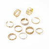 Wholesale Alloy Retro Geometric Animal Style Oil Dripping Butterfly Ring Set With Electroplating For Women
