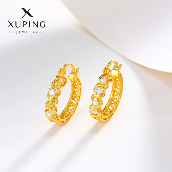 Wholesale Alloy Retro Geometric Earrings Plated With Gold