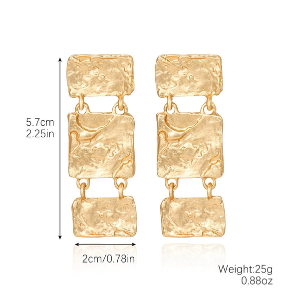 Wholesale Alloy Retro Geometric Earrings With Electroplating For Women