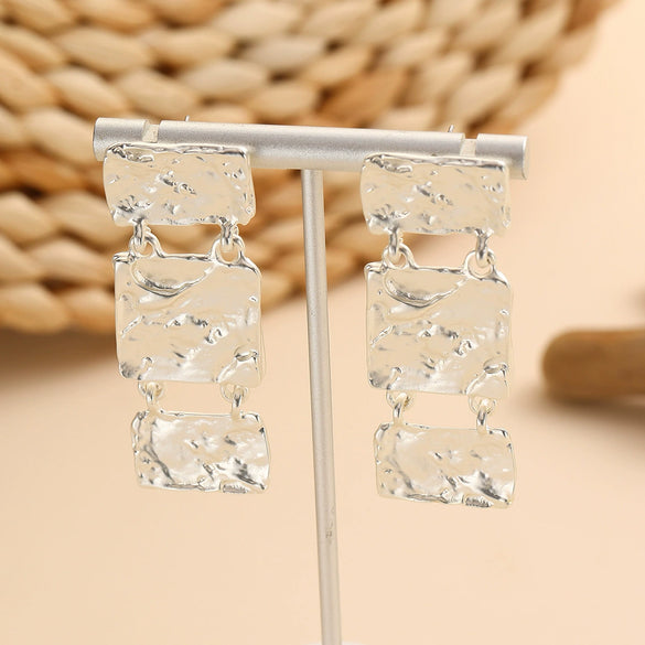 Wholesale Alloy Retro Geometric Earrings With Electroplating For Women