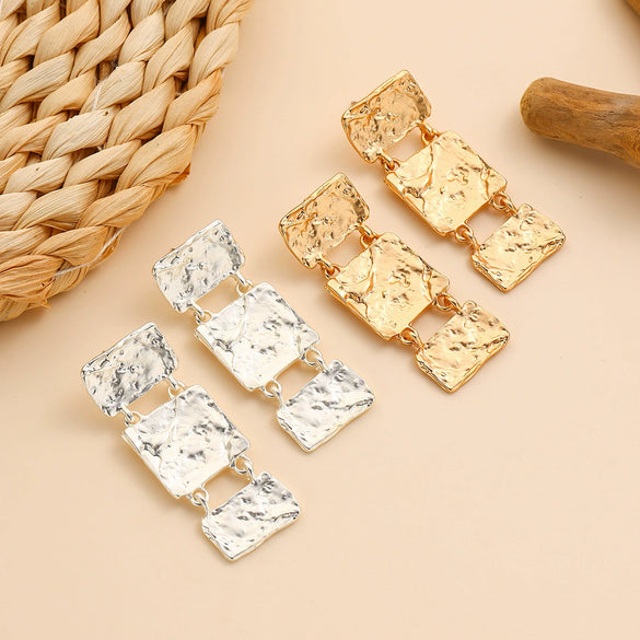 Wholesale Alloy Retro Geometric Earrings With Electroplating For Women