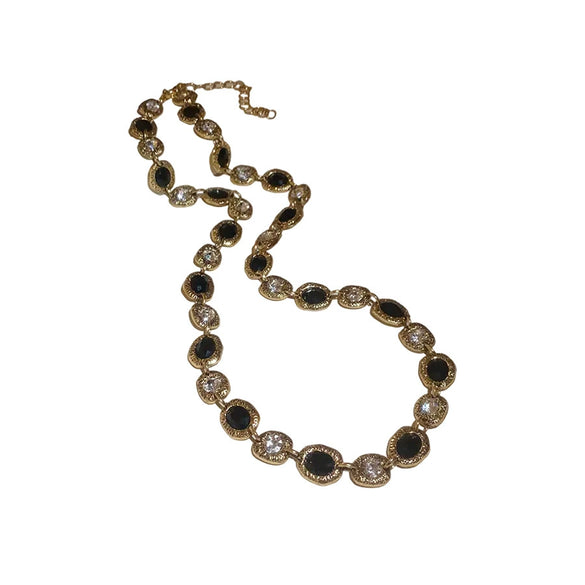 Wholesale Alloy Retro Geometric Oval Tassel Earrings Necklace Bracelet Electroplated