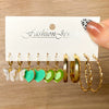Wholesale Alloy Retro Geometric Square Women's Earrings Set With Pearls