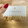 Wholesale Alloy Retro Geometric Square Women's Earrings Set With Pearls