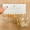 Wholesale Alloy Retro Geometric Square Women's Earrings Set With Pearls