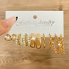 Wholesale Alloy Retro Geometric Square Women's Earrings Set With Pearls