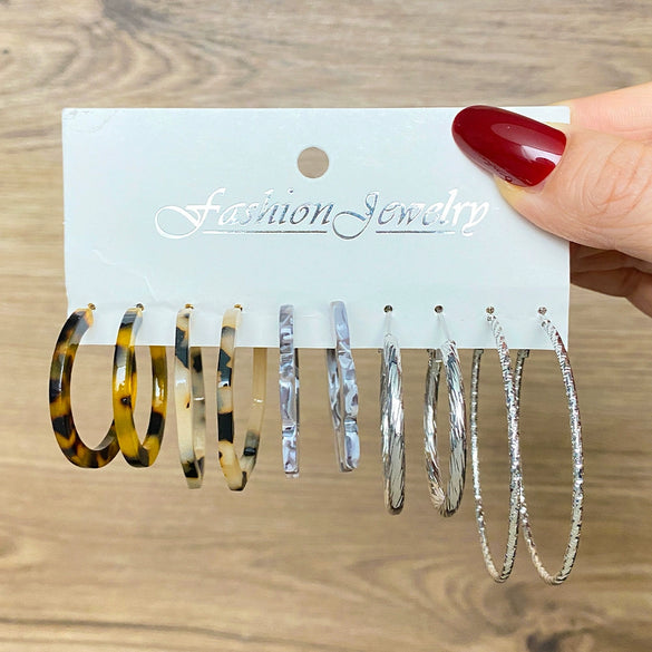 Wholesale Alloy Retro Geometric Square Women's Earrings Set With Pearls