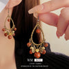 Wholesale Alloy Retro Geometric Water Drop Tassel Electroplated Women's Earrings