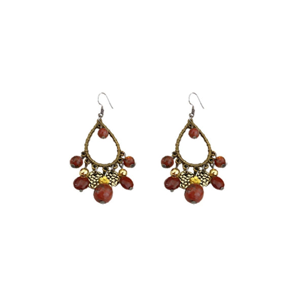 Wholesale Alloy Retro Geometric Water Drop Tassel Electroplated Women's Earrings
