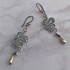 Wholesale Alloy Retro Gothic Snakeshaped Earrings With Star And Moon Elements And Electroplating Treatment For Women