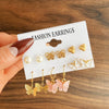 Wholesale Alloy Retro Simple Pearl Love Butterfly Geometric Earrings For Women