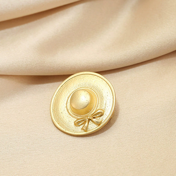 Wholesale Alloy Retro Style Flower Hat Brooch For Women With Electroplating Treatment