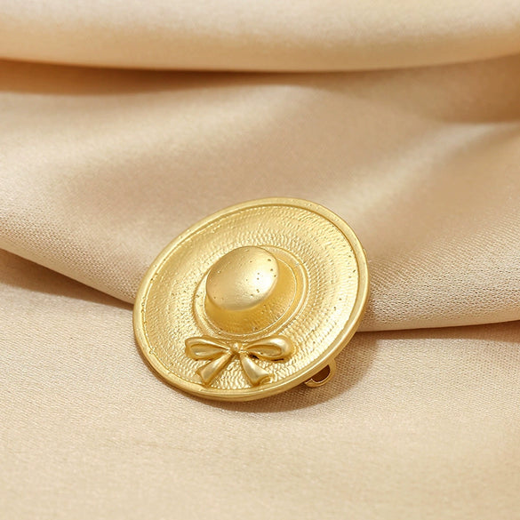 Wholesale Alloy Retro Style Flower Hat Brooch For Women With Electroplating Treatment